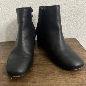 Clarks Women's Ankle‎ Zip Boots Booties Shoes 8 Black Leather Fabric EUC